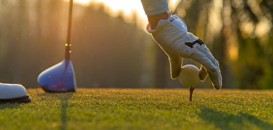 A scenic golf course up in the mountains…